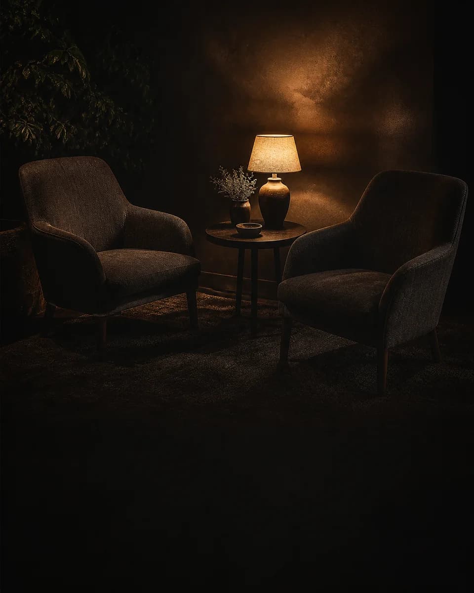Two chairs arranged for a warm, honest conversation