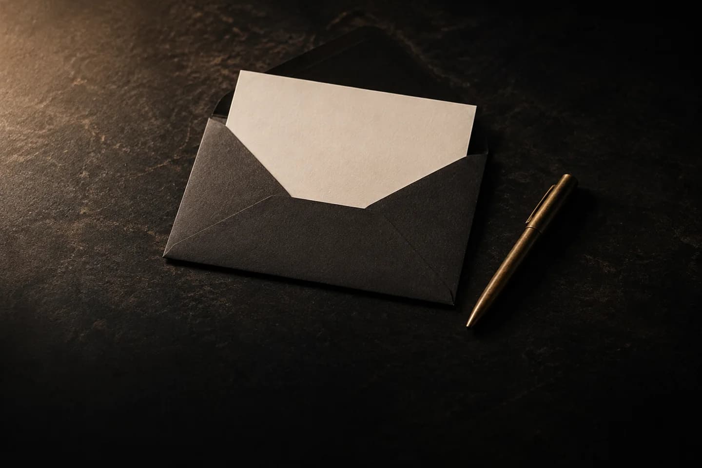 A blank personal note resting in an open envelope